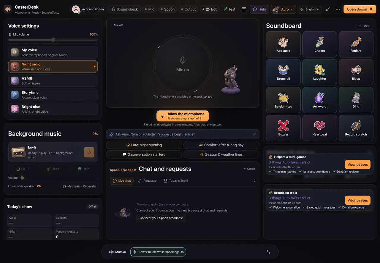 CasterDesk app screen